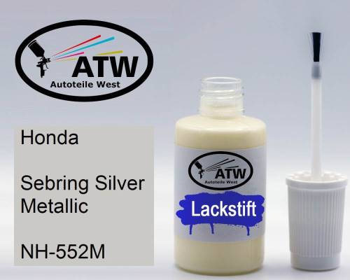 Honda, Sebring Silver Metallic, NH-552M: 20ml Lackstift, von ATW Autoteile West.